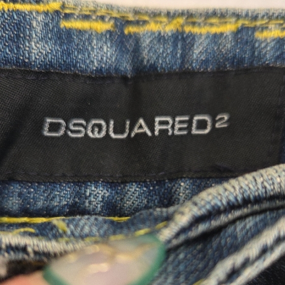 DSQUARED2 Denim Mini Skirt with Colorful Loops - Picture 2 of 10